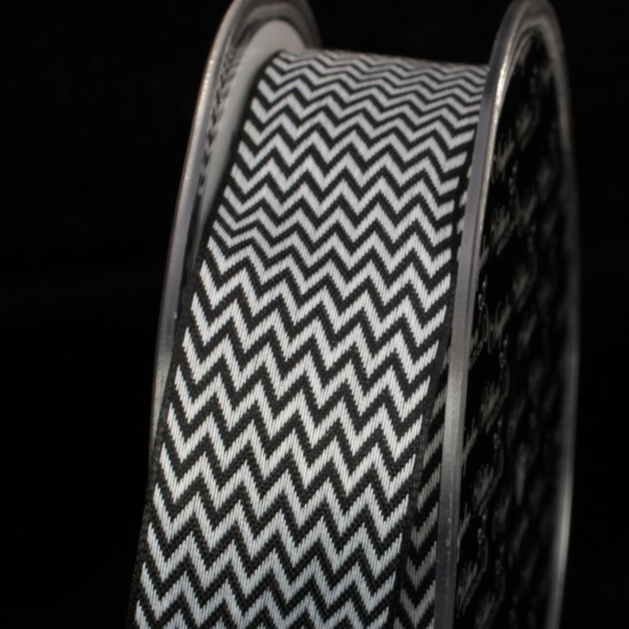 The Ribbon People Black and White Chevron Wired Craft Ribbon 1.5" x 54 Yards